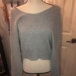 Free People Grey Off the Shoulder Sweater